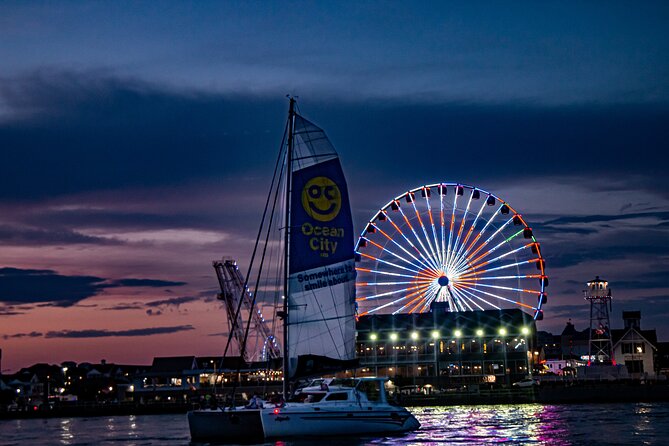 1-Hour Sea Rocket Sunset & OC Harbor Cruise in Ocean City, MD - The sunset over Ocean City’s skyline