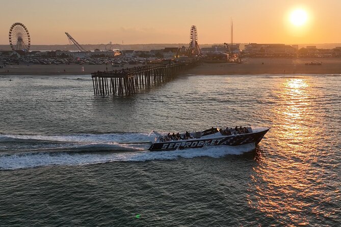 1-Hour Sea Rocket Sunset & OC Harbor Cruise in Ocean City, MD - Ocean City Harbor, fishing boats, and waterfront homes