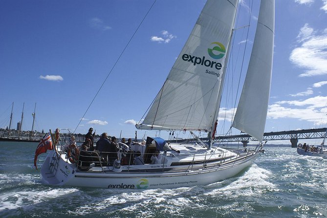 Auckland Harbour Sailing Experience - Auckland Bridge and Westhaven Marina from the water