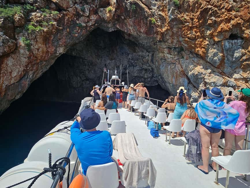 Chania:Souda Bay Cruise to Sea Caves & Beaches with pick up - Passing Souda islet at the gulf entrance