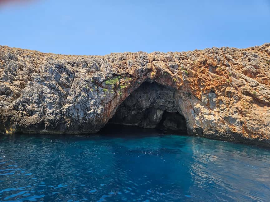 Chania:Souda Bay Cruise to Sea Caves & Beaches with pick up - Marathi Beach for a slower afternoon