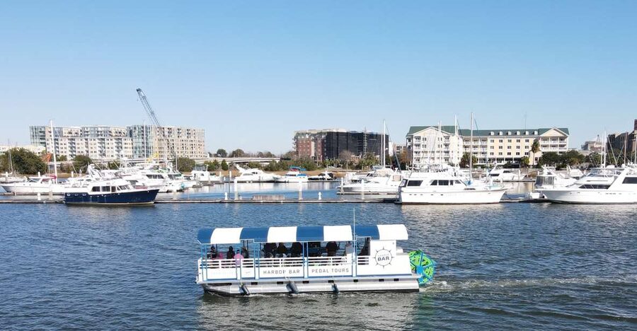 Charleston: Harbor Bar Pedal Boat Party Cruise - What happens during the 90-minute cruise