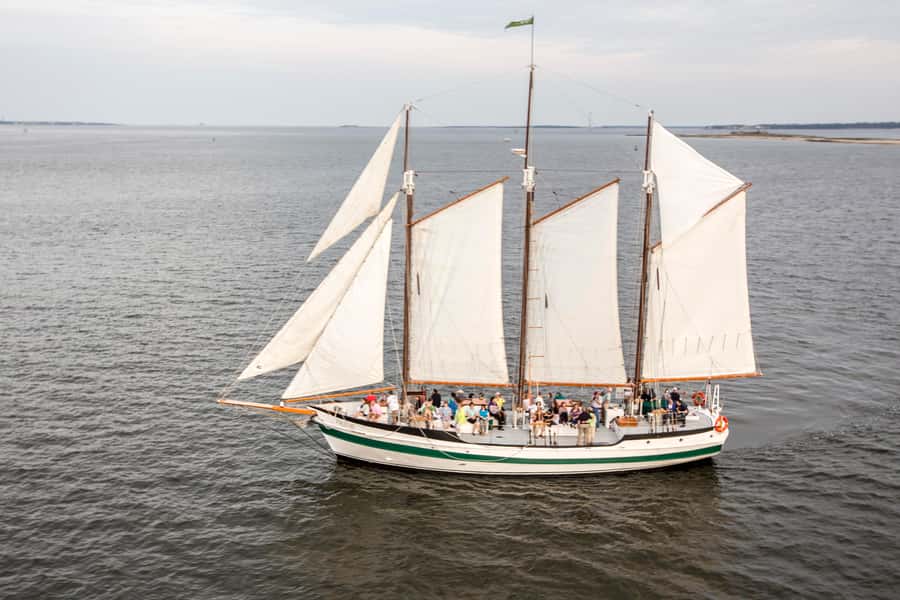 Charleston: Schooner Sailing Harbor Tour & Dolphin Watch - Setting sail on the Schooner Pride from Aquarium Wharf