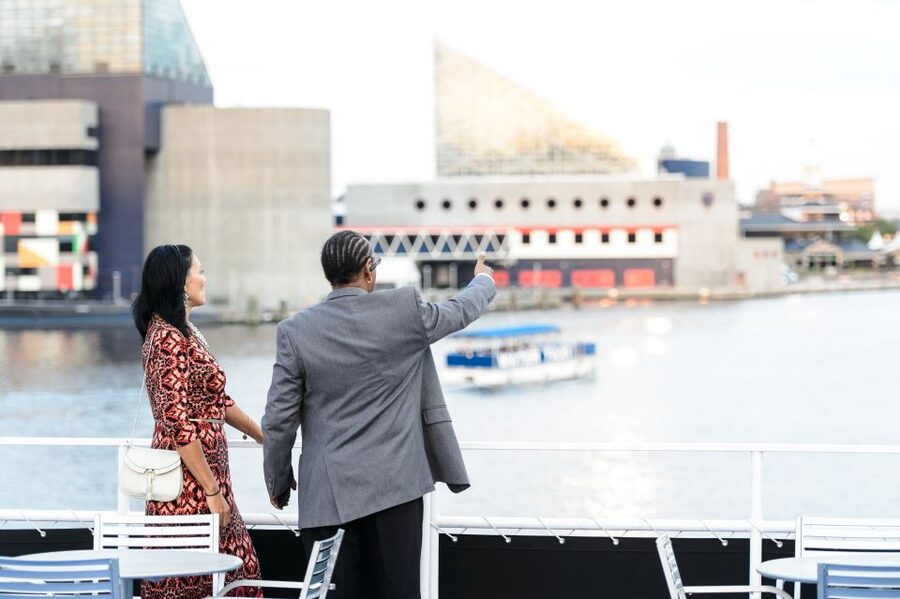City Cruises Baltimore: Dinner & Dance Harbor Cruise - Harbor views between courses