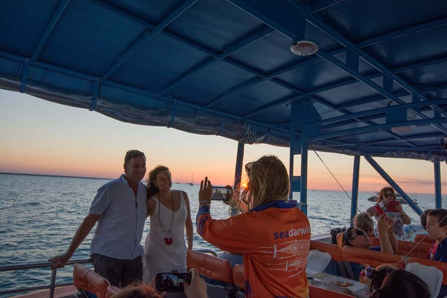 Darwin: Sunset Harbour Cruise with Fish and Chips Dinner - Barramundi and chips served at sea