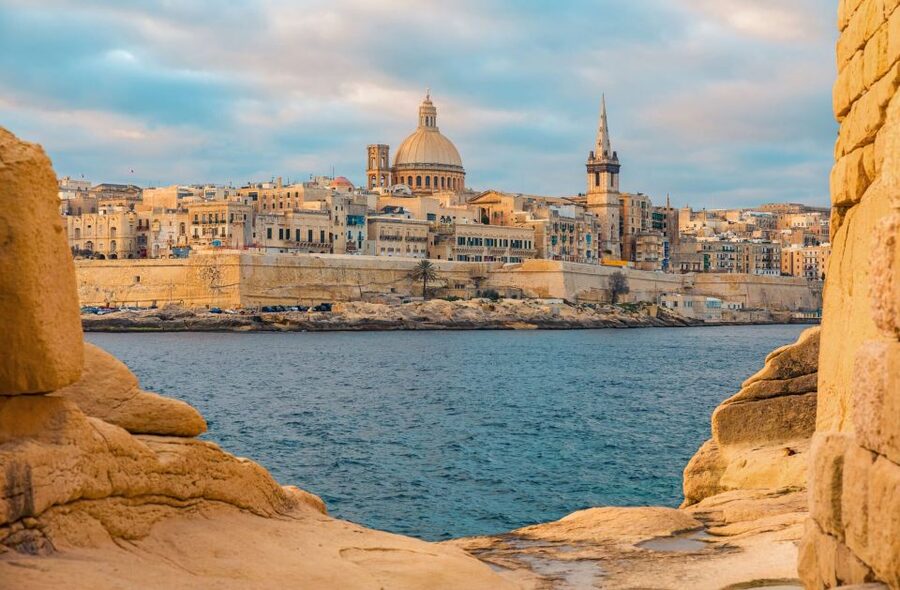From Sliema: Cruise Around Malta's Harbours & Creeks - Grand Harbour and the view toward Floriana