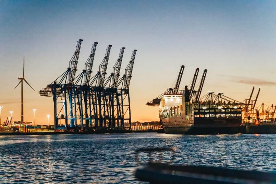 Hamburg: 1.5h Grand Harbor Evening Lights Cruise - The fish market, Elbe beach, and waterfront landmarks
