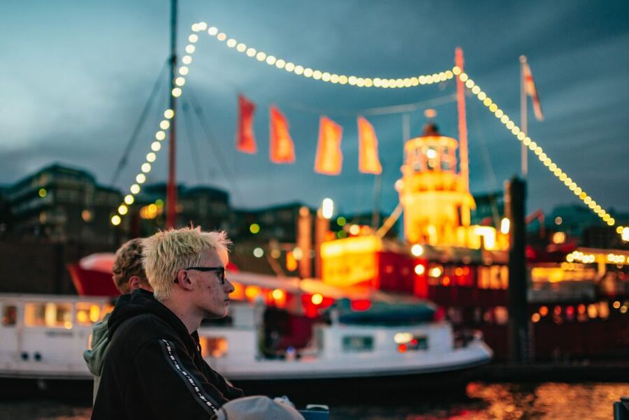Hamburg: 1-Hour Evening Harbor Lights Cruise - The working port after dark