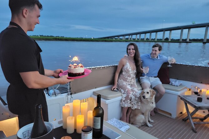 Private Sunset Harbor Tour 20 passenger party Yacht Kismet - USS Yorktown photo stop