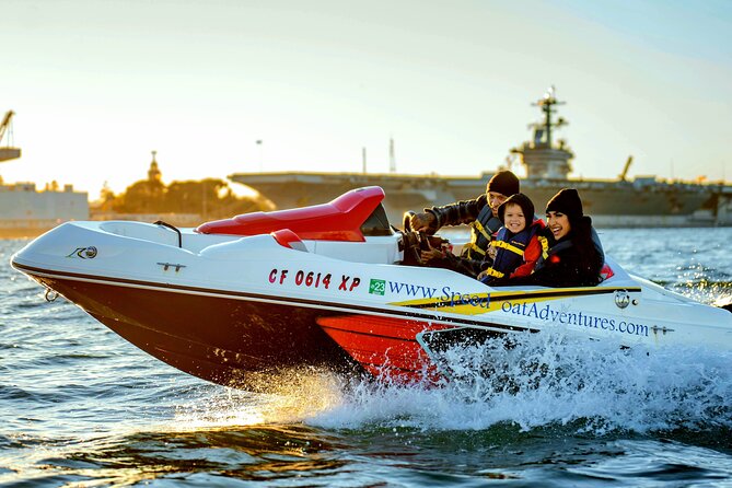 San Diego Harbor Speed Boat Adventure - Point Loma and the sea lions at the bait barge