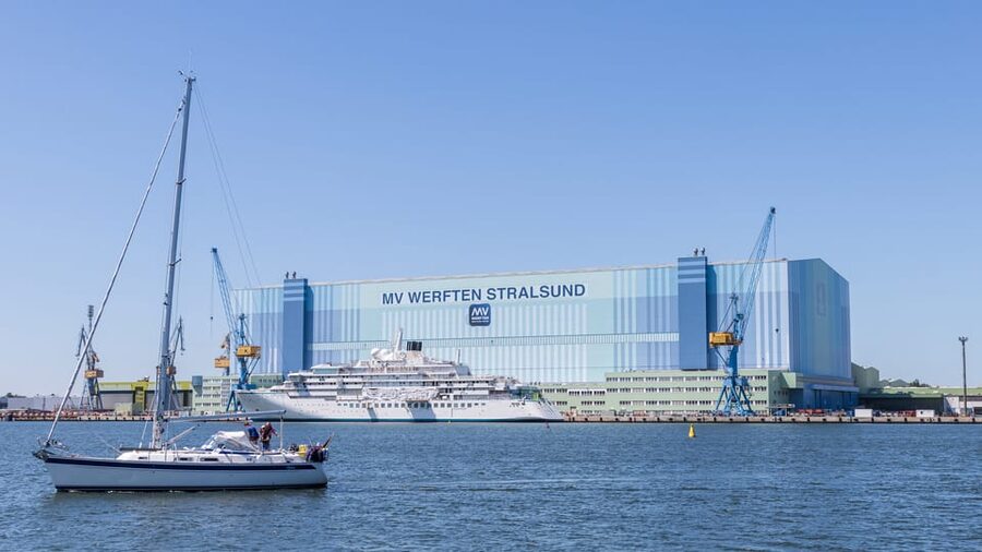 Stralsund: 1-Hour Harbor Cruise - Heading north toward Rügen Bridge and Danhölm